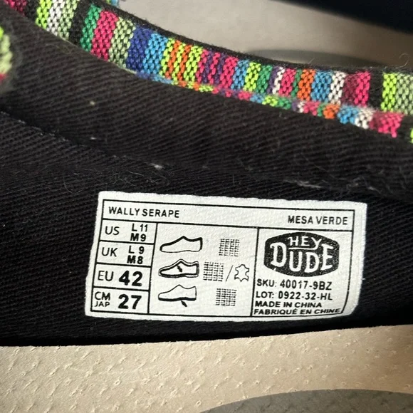 Hey Dude Slip on Shoes Wally Serape Mesa Verde , ladies 11 or mens 8 - Picture 7 of 11
